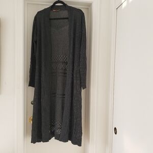 Belldini gray long cardigan womens size L